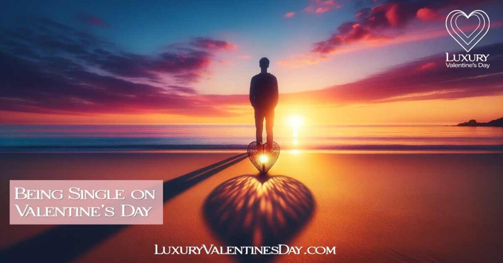 Individual on a beach at sunset holding a glowing heart-shaped lantern. | Luxury Valentine's