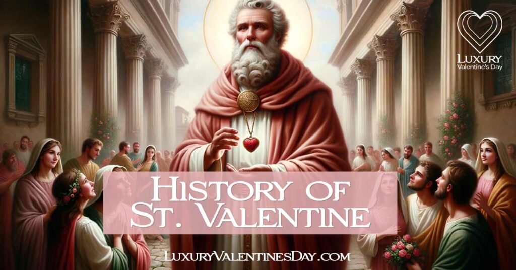 History of St Valentine. St. Valentine Blessing Couples in Ancient Roman Ambiance