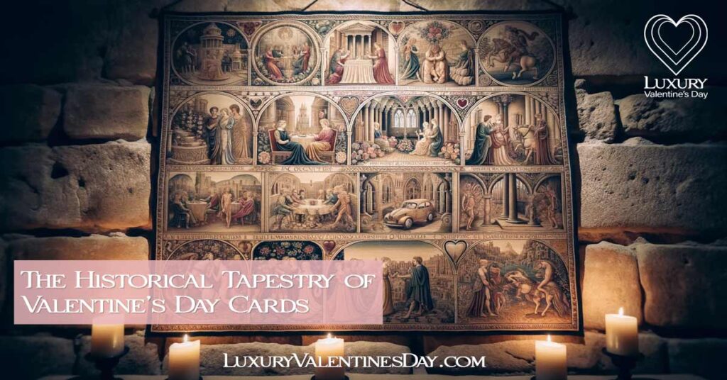 Historical Valentine's Day Tapestry on Stone Wall | Luxury Valentine's