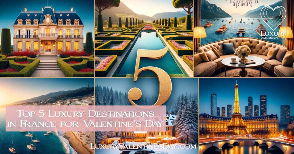 Collage of Top 5 Luxurious French Destinations for Valentine's Day | Luxury Valentine's