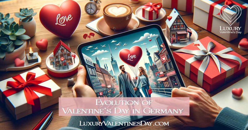 Modern celebration of Valentine's Day in Germany with technology. | Luxury Valentine's Day