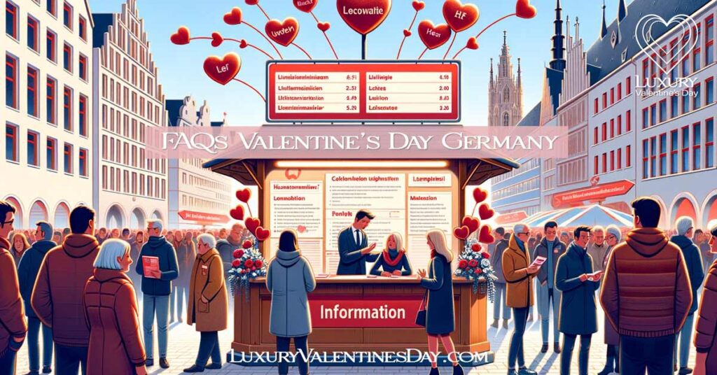 Information booth in a German city during Valentine's Day. | Luxury Valentine's Day