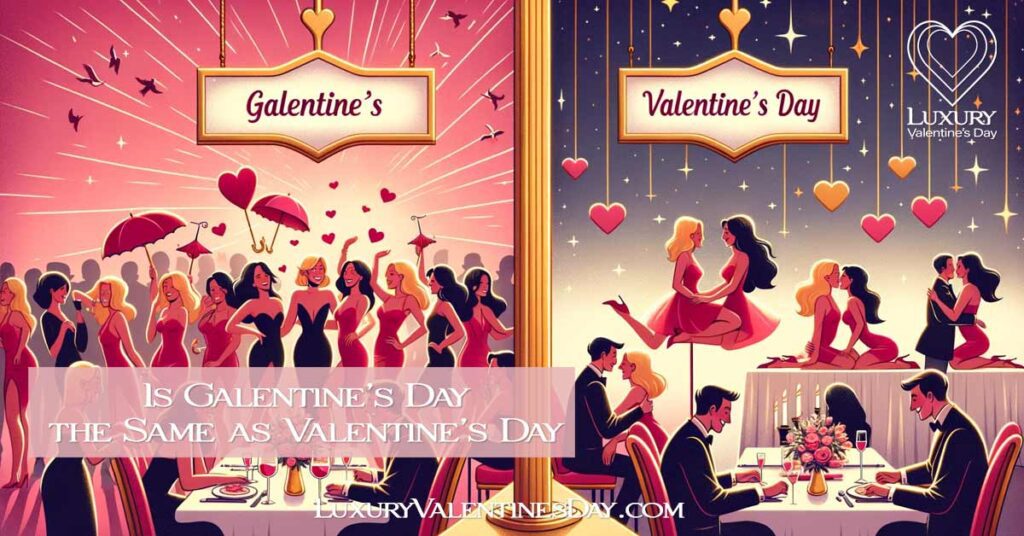 Luxurious February calendar displaying Galentine’s and Valentine’s Day. | Luxury Valentine's