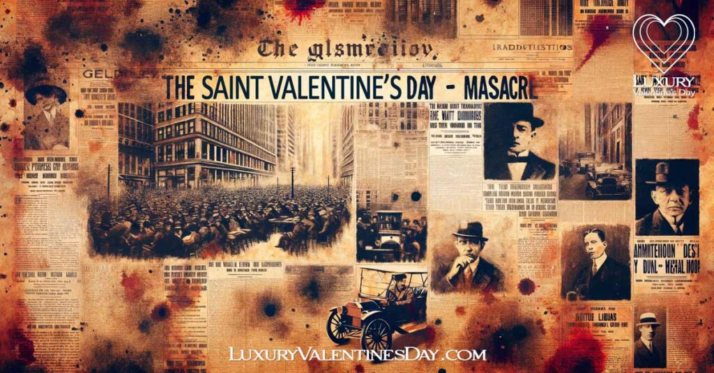 Vintage 1929 Newspaper Headline on Saint Valentine's Day Massacre. | Luxury Valentine's Day