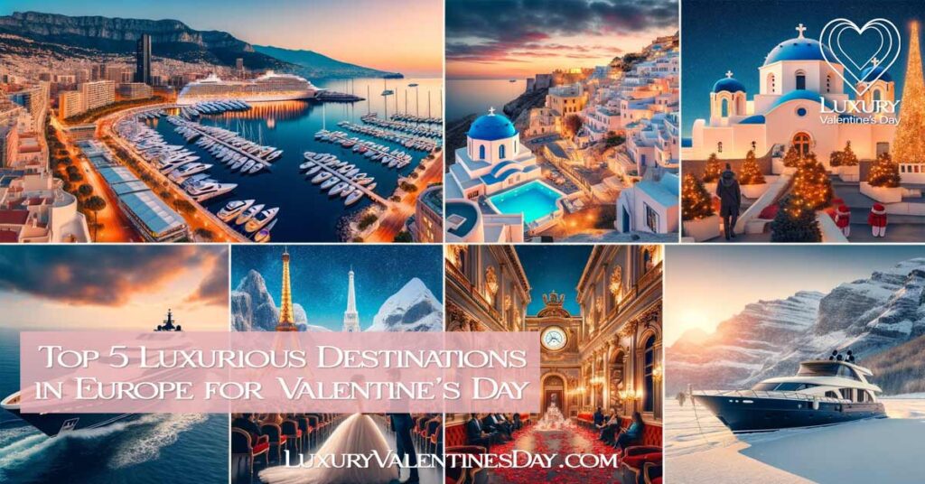 Collage of Europe's Top Luxurious Valentine's Day Destinations | Luxury Valentine's