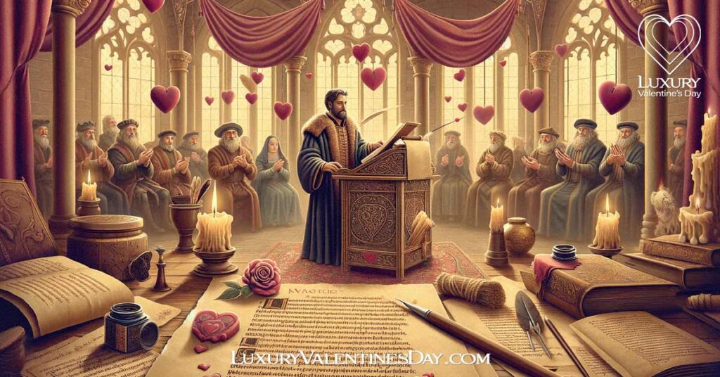 Medieval Poet Composing First Valentine's Poem | Luxury Valentine's Day