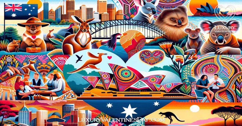 Collage of Australian Culture and Landmarks | Luxury Valentine's Day
