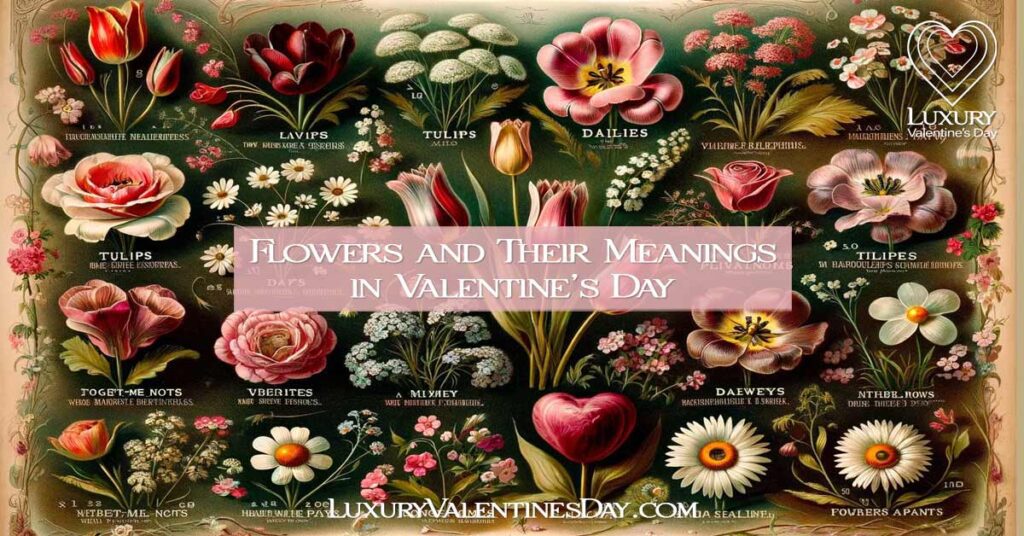 Display of Various Victorian Valentine's Day Flowers with Symbolic Descriptions | Luxury Valentine's Day