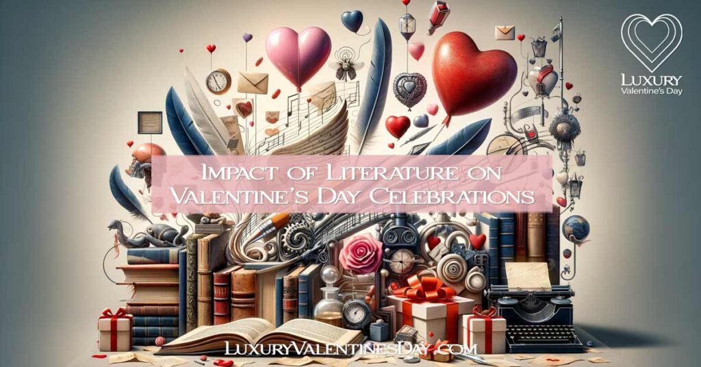 Conceptual depiction of literature's influence on modern Valentine's Day celebrations. | Luxury Valentine's Day