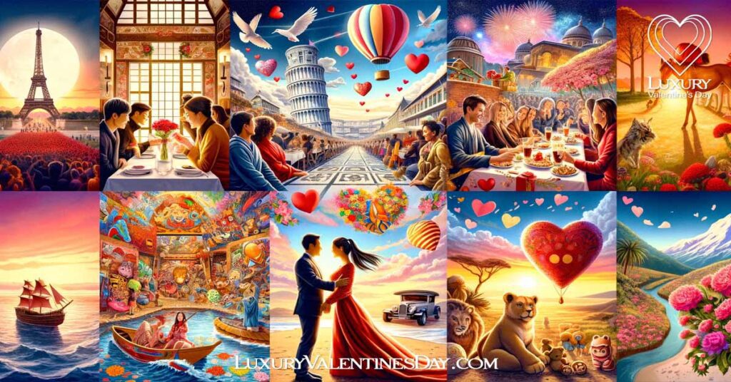 Global Valentine's Day Celebrations Collage | Luxury Valentine's Day