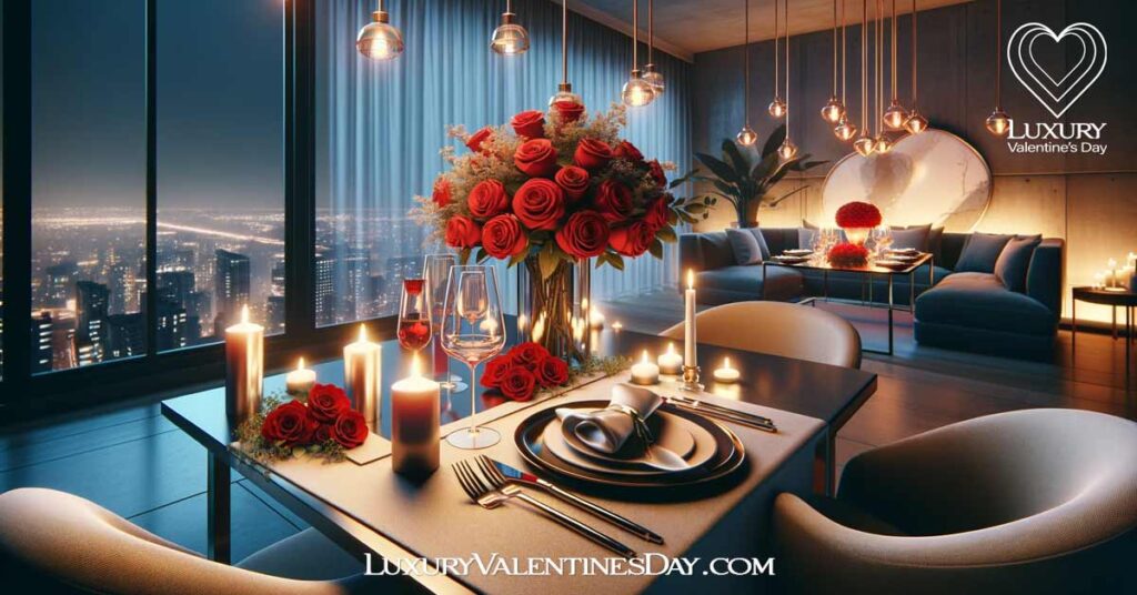 Modern Luxury Valentine's Day Dinner Setting | Luxury Valentine's Day