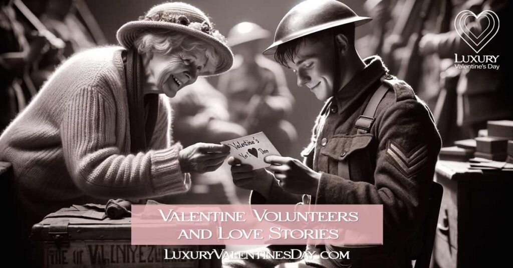 WW1 Soldier Receiving Valentine's Postcard with Volunteer's Help | Luxury Valentine's Day