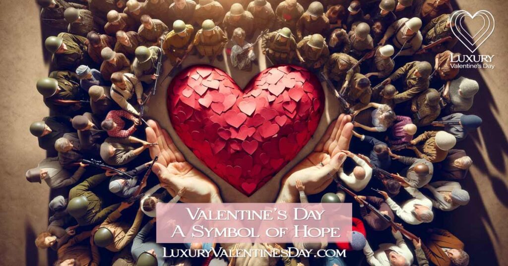 Diverse People United Around Valentine's Day Heart | Luxury Valentine's Day