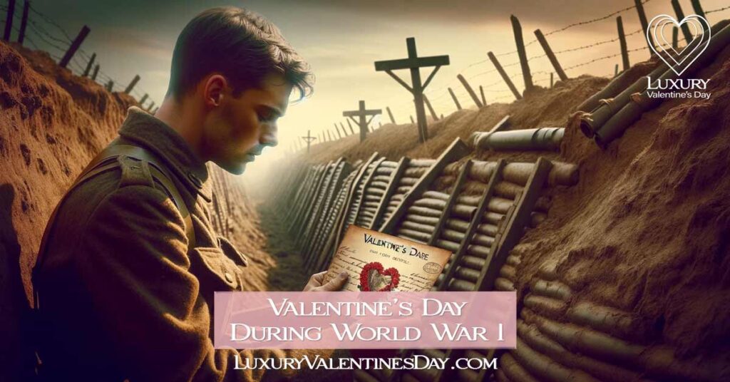 WW1 Soldier Reading Valentine's Postcard in Trenches | Luxury Valentine's Day