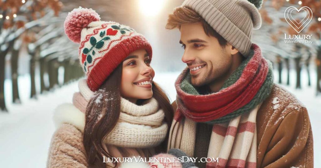 Couple Enjoying Romantic Walk in Snowy Polish ParkDo's and Don't for Polish Valentine's Day | Luxury Valentine's Day