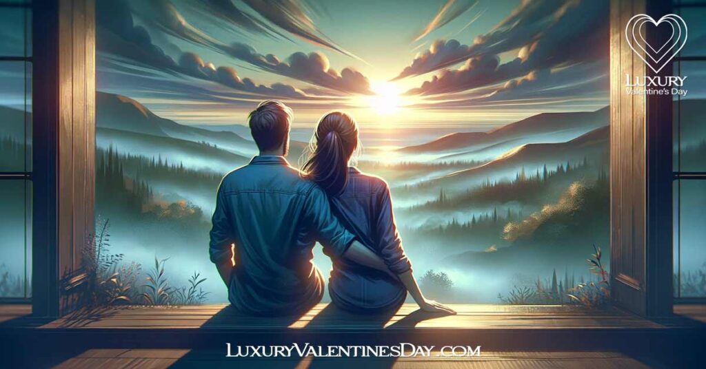 Embracing Quality Time for Relationships: Couple in a reflective moment, embracing Quality Time for relationship fulfillment. | Luxury Valentine's Day