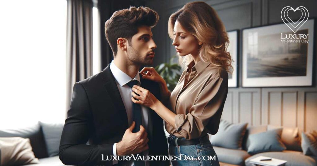 Examples Words of Affirmation: Partner adjusting the other's attire, offering encouragement before an important event. | Luxury Valentine's Day