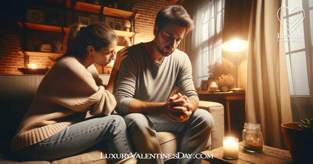 Examples Words of Affirmation : Partner offering emotional support and reassurance to a distressed partner. | Luxury Valentine's Day