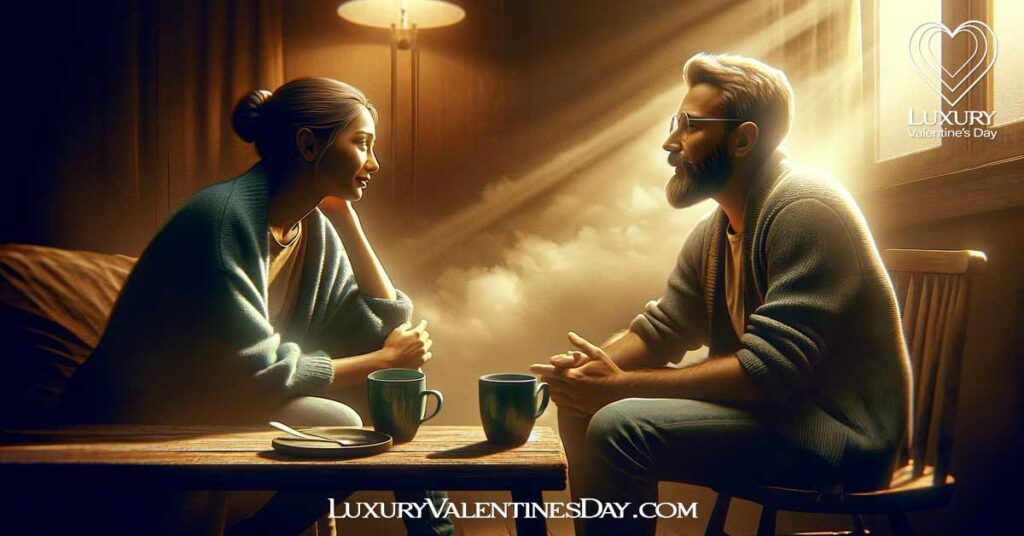 Couple in a moment of deep connection, reflecting the impact of love languages. | Luxury Valentine's Day