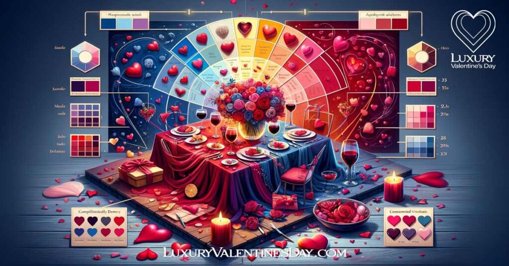 Color theory application in Valentine's Day themes and decorations. | Luxury Valentine's Day