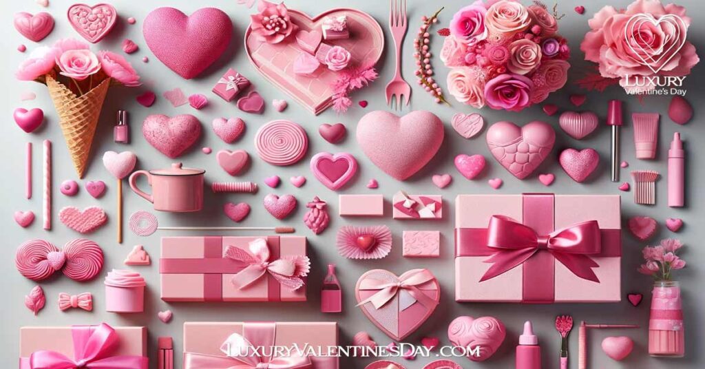 Pink-themed Valentine's Day gifts and decorations. | Luxury Valentine's Day