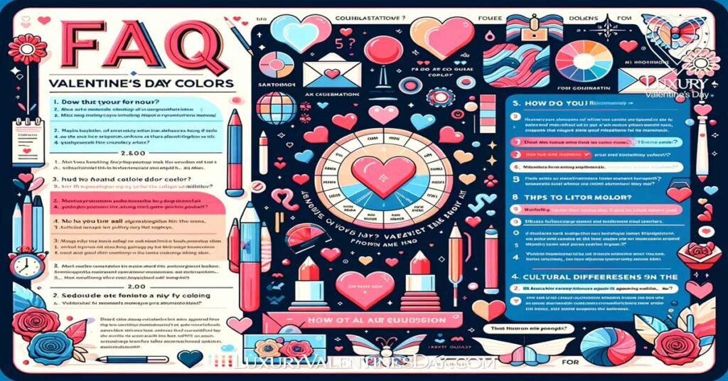 Informative FAQ section image on Valentine's Day colors. | Luxury Valentine's Day