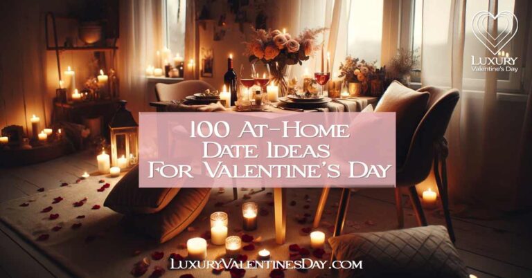 At-Home Date Ideas for Valentines : Cozy romantic dinner at home with candles and wine | Luxury Valentine's Day