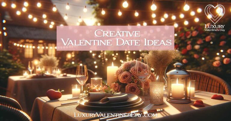 Creative Date Ideas for Valentines Day: Romantic outdoor table setting for Valentine's Day dinner | Luxury Valentine's Day