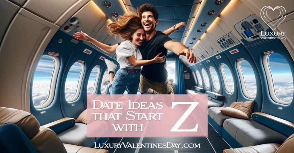 Date Ideas that Start with Z: Thrilling zero-gravity experience inside an airplane with a couple floating weightlessly | Luxury Valentine's Day