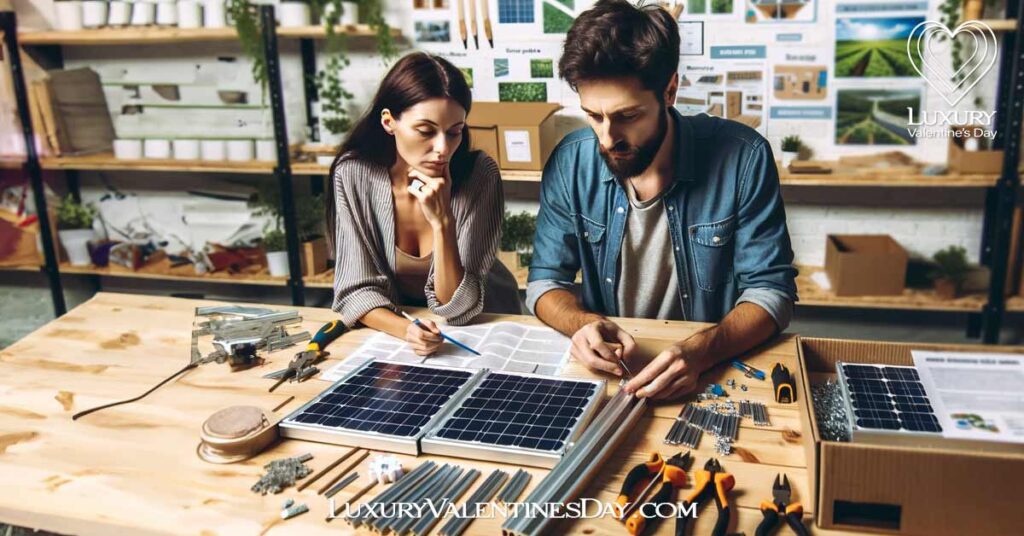 Green Tech Date Ideas: Couple attending DIY solar panel workshop | Luxury Valentine's Day