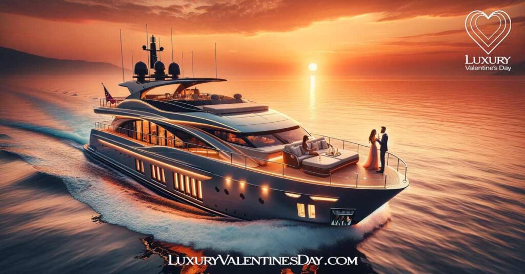 Luxury Creative Date Ideas for Valentines: Luxurious yacht cruise at sunset for couples | Luxury Valentine's Day