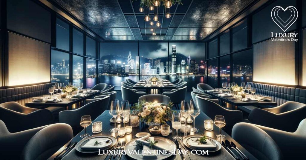 Luxury Dining Valentines Date Ideas: Michelin-starred restaurant with city skyline view | Luxury Valentine's Day