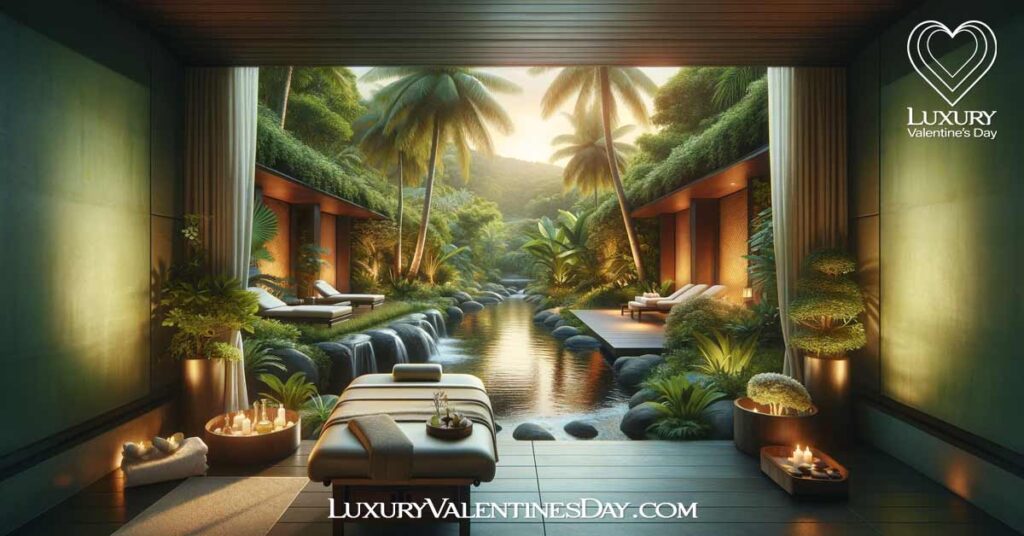Pampering and Wellness Retreats Valentine Day Date Ideas: Serene spa setting in an exotic tropical garden | Luxury Valentine's Day