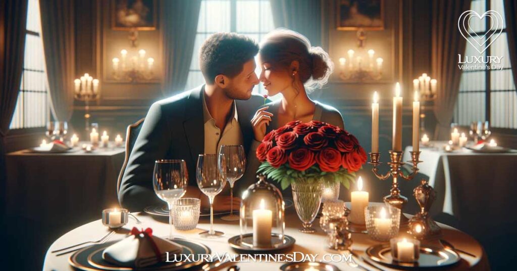 What Makes a Date Romantic: Couple enjoying a candlelit dinner at an elegant restaurant | Luxury Valentine's Day