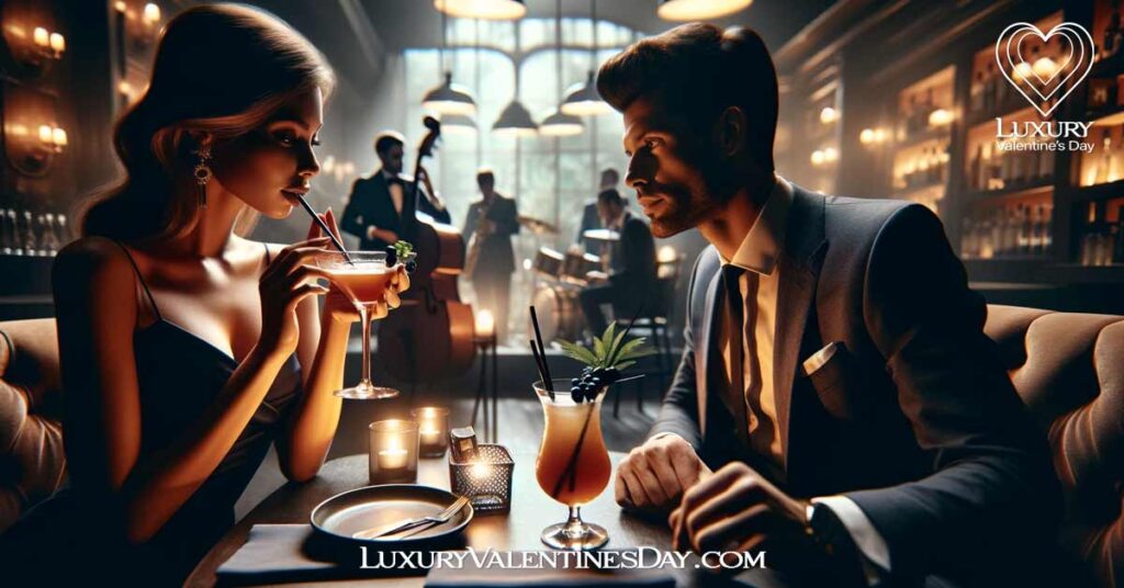 First Date Ideas for Adults : Sophisticated couple at jazz club on first date | Luxury Valentine's Day