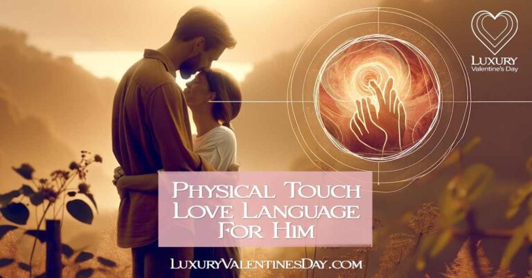 Physical Touch Love Language For Him: Couple in a heartfelt embrace outdoors | Luxury Valentine's Day
