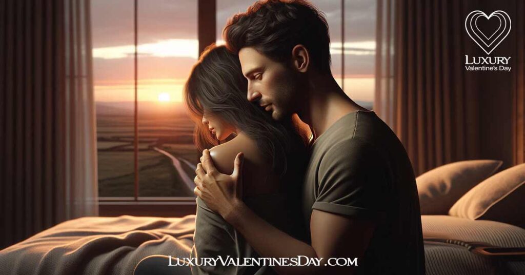 Physical Touch Love Language for Her: Man affectionately touching partner's shoulder | Luxury Valentine's Day