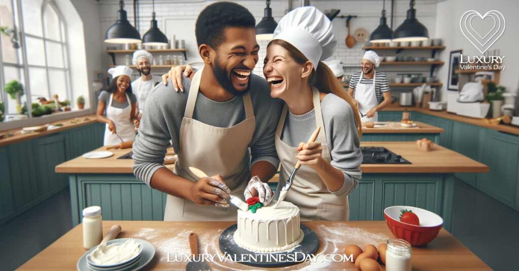 Hilarious First Date Questions : Couple having fun in a cooking class. | Luxury Valentine's Day
