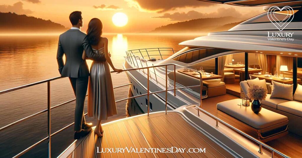 Romantic Third Date Ideas : Romantic sunset boat cruise with a diverse couple | Luxury Valentine's Day