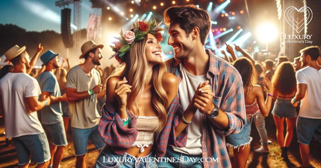 Second Date Ideas for Summer : Couple enjoying a summer music festival | Luxury Valentine's Day