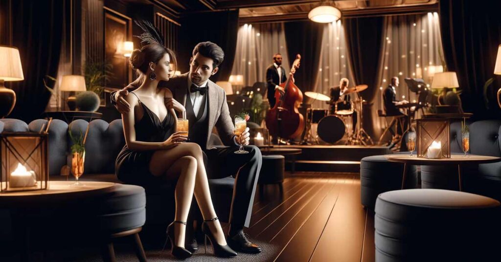 Third Date Ideas for Her : Couple attending a jazz night at a sophisticated lounge | Luxury Valentine's Day