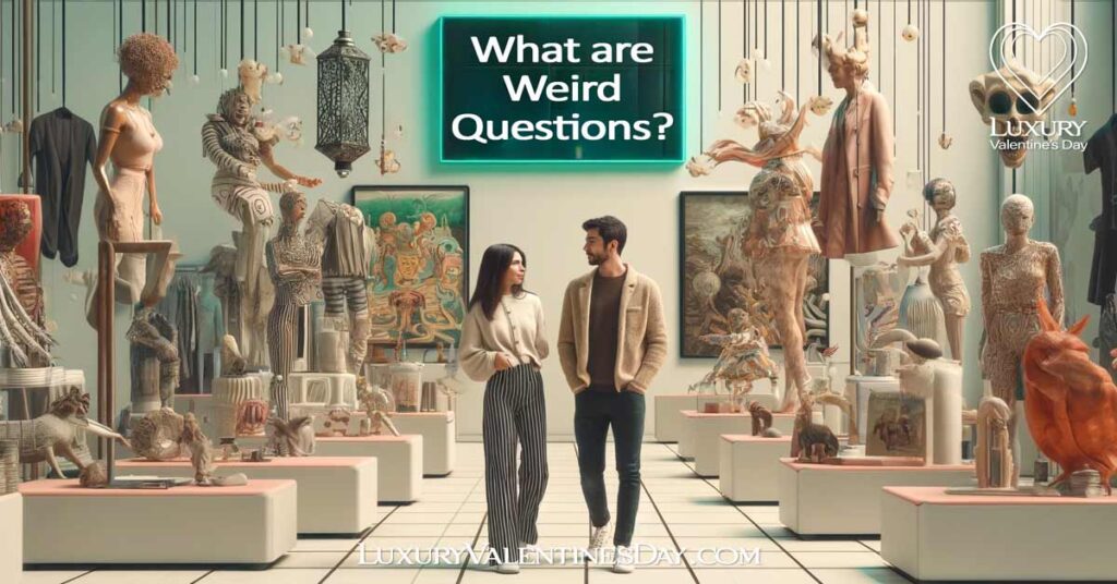Weird Date Questions : Couple at a quirky museum exhibit. | Luxury Valentine's Day