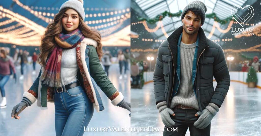 What to Wear on a First Date Ice Skating for Men and Women | Luxury Valentine's Day