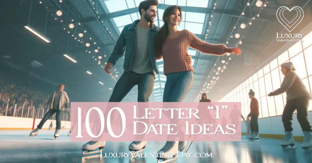 Alphabet Date Ideas Beginning with Letter I : Couple enjoying an ice skating adventure at a local rink | Luxury Valentine's Day