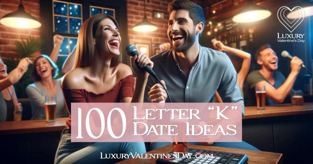 Alphabet Date Ideas Beginning with Letter K : Couple enjoying a karaoke night at a local bar | Luxury Valentine's Day