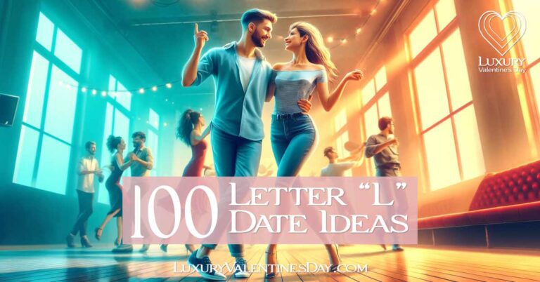 Alphabet Date Ideas Beginning with Letter L : Couple enjoying a lively Latin dance class. | Luxury Valentine's Day