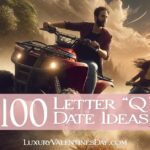 Alphabet Date Ideas Beginning with Letter Q : Couple riding quad bikes on a rugged trail | Luxury Valentine's Day