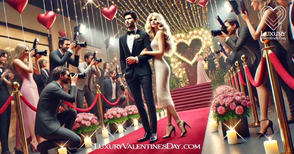 Austrian Celebrity Culture Valentine's Day : Austrian celebrity couple at a glamorous Valentine's Day event. | Luxury Valentine's Day