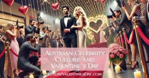 Austrian Celebrity Culture Valentine's Day : Austrian celebrity couple at a glamorous Valentine's Day event. | Luxury Valentine's Day