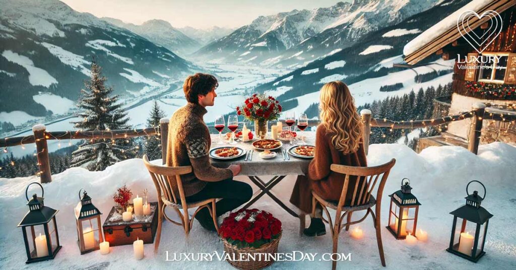 Valentines Day Traditions in Austria : Valentine's Day outdoor dining in the Austrian Alps. | Luxury Valentine's Day